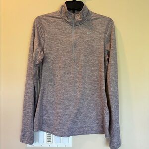 Nike Dri-Fit Half Zip Heathered Lilac Running Top